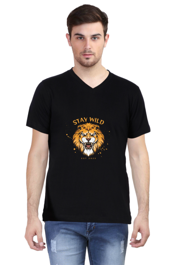 UV34 Men's Black V-Neck T-Shirt